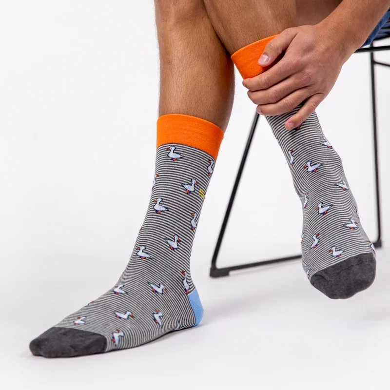 Chaussettes en coton peigné Animaux - Oie taille 41-46