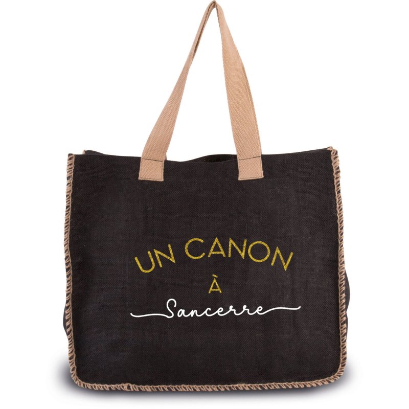 SAC VINTAGE "UN CANON A SANCERRE" NOIR