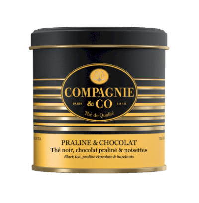 Boite métal thé noir Praline et chocolat 100g